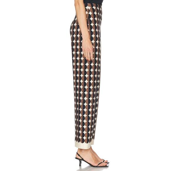 Oscar de la Renta All Over Geo Double Face Wool Pant in Khaki &  Ivory 4 - Picture 3 of 4